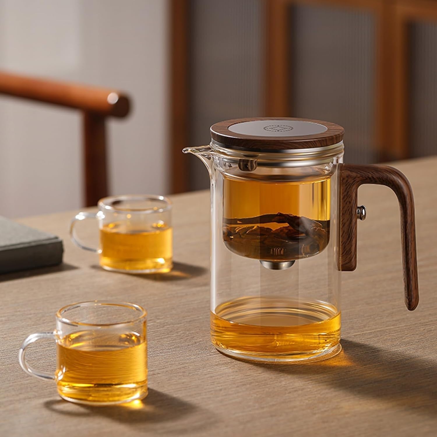 Glass Teapot with Infuser 600ml Tea Water Separation Tea Coffee Pot