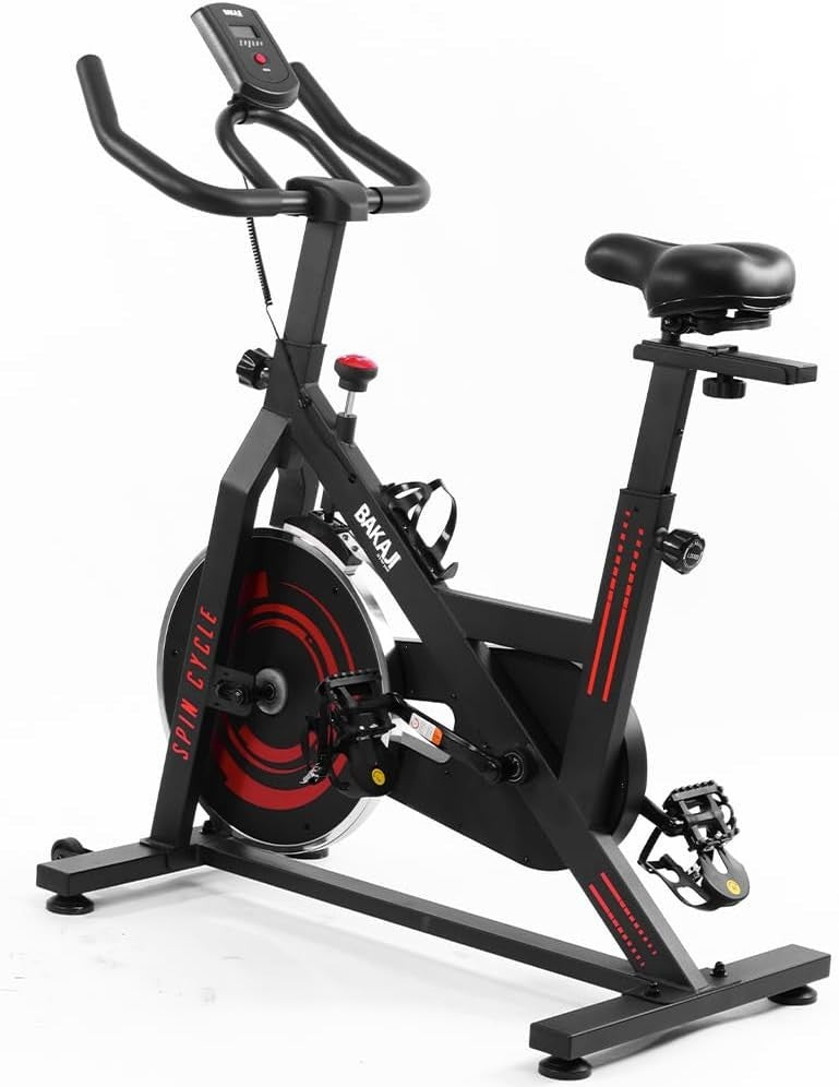 Compact Spinning Bike with LCD Monitor, Adjustable Seat & 5kg Flywheel