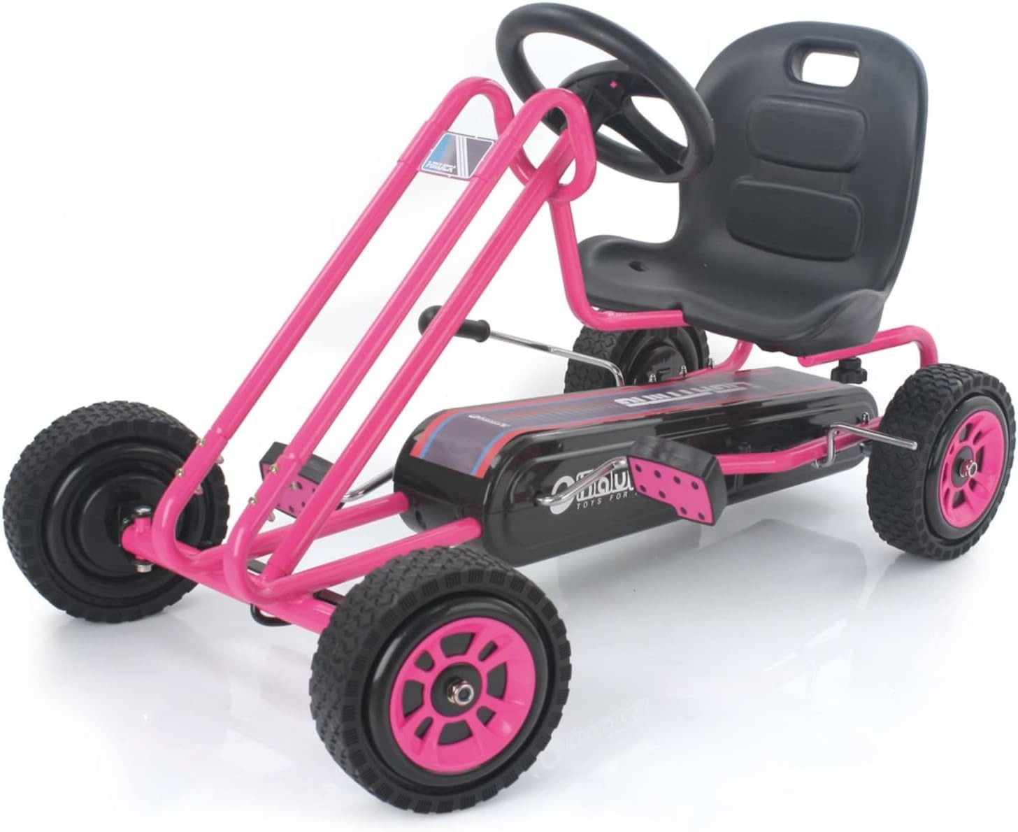 Kids Pedal Go Kart Ride On Car Pink Adjustable Seat Handbrake 50kg