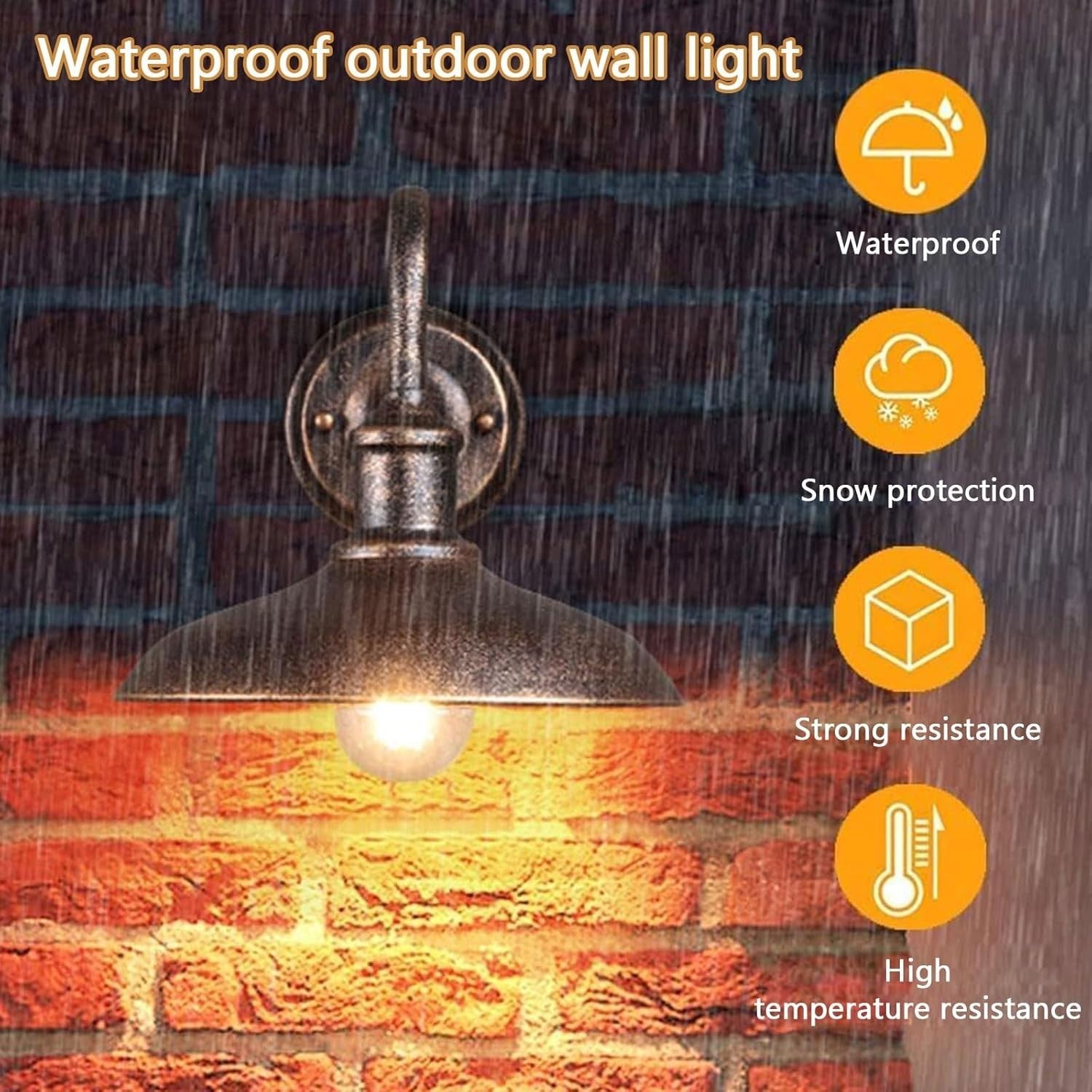 Outdoor IP54 Wall Lamp – Vintage Waterproof Bronze Lantern (2 Pack)