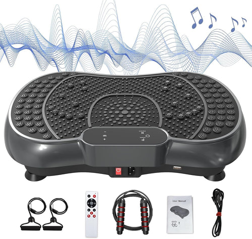 Onyx Black Vibration Plate Exercise Machine 100 Speeds 450lb Home Fitness