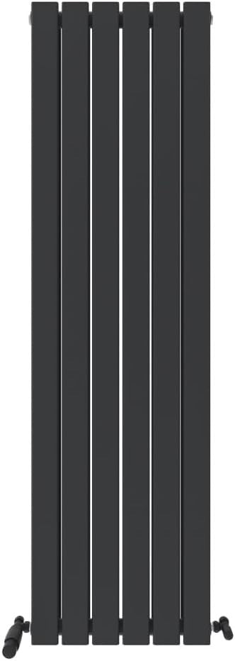 Slim Vertical Anthracite Radiator | Double Panel | 1600x456mm | Bathroom/Kitchen