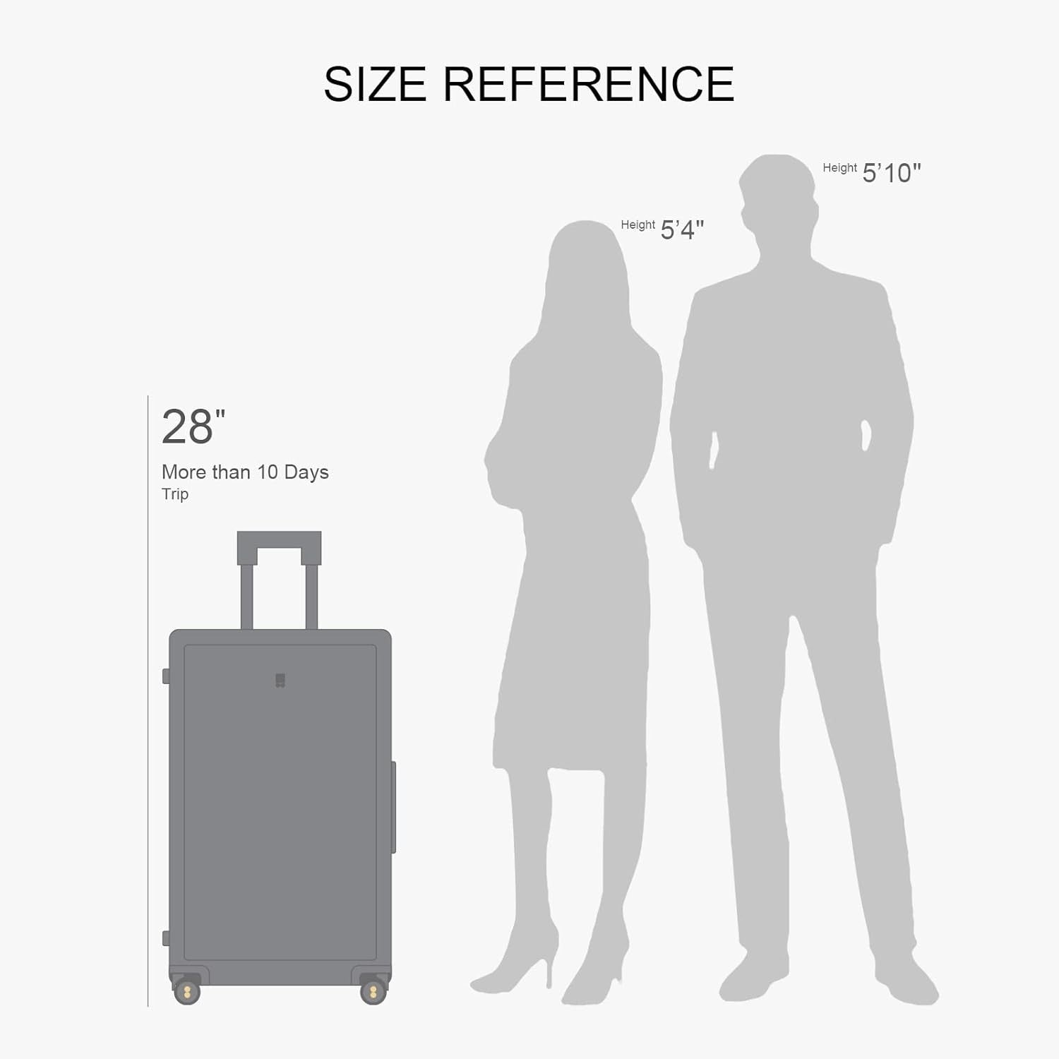 Large 28 Inch PC Check In Suitcase Lightweight Spinner Wheels TSA Lock 99L