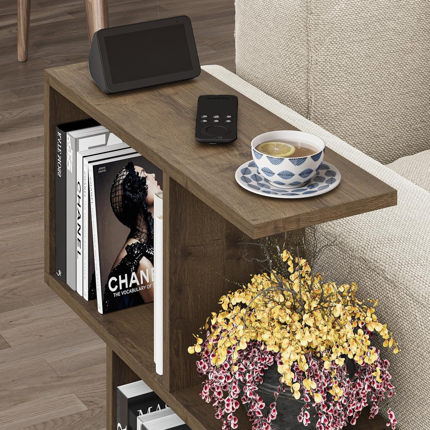 Dark Oak Effect 2-Tier Storage Side Table – Space-Saving & Stylish Organizer
