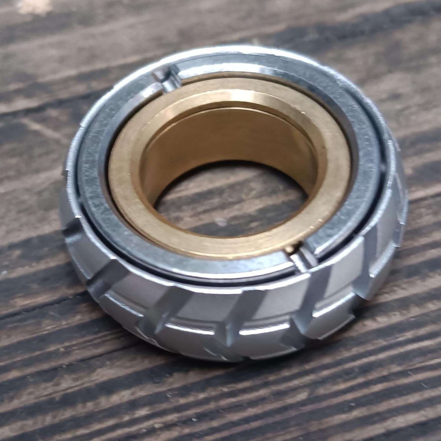 Silver Magnetic Fidget Ring Haptic Coin Stainless Steel Stress Toy