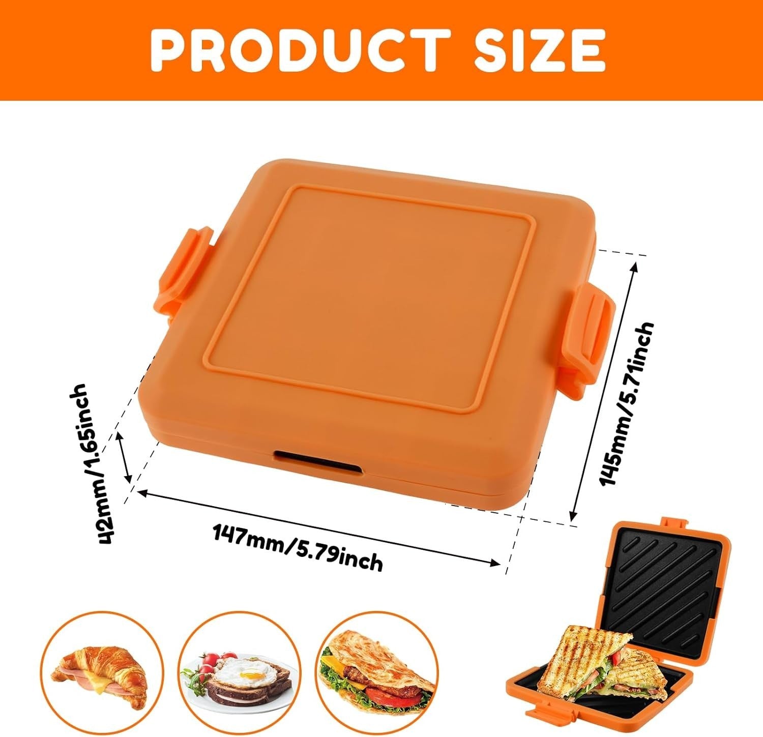 Microwave Toastie Sandwich Maker Silicone Non-Stick Heatwave Technology Orange