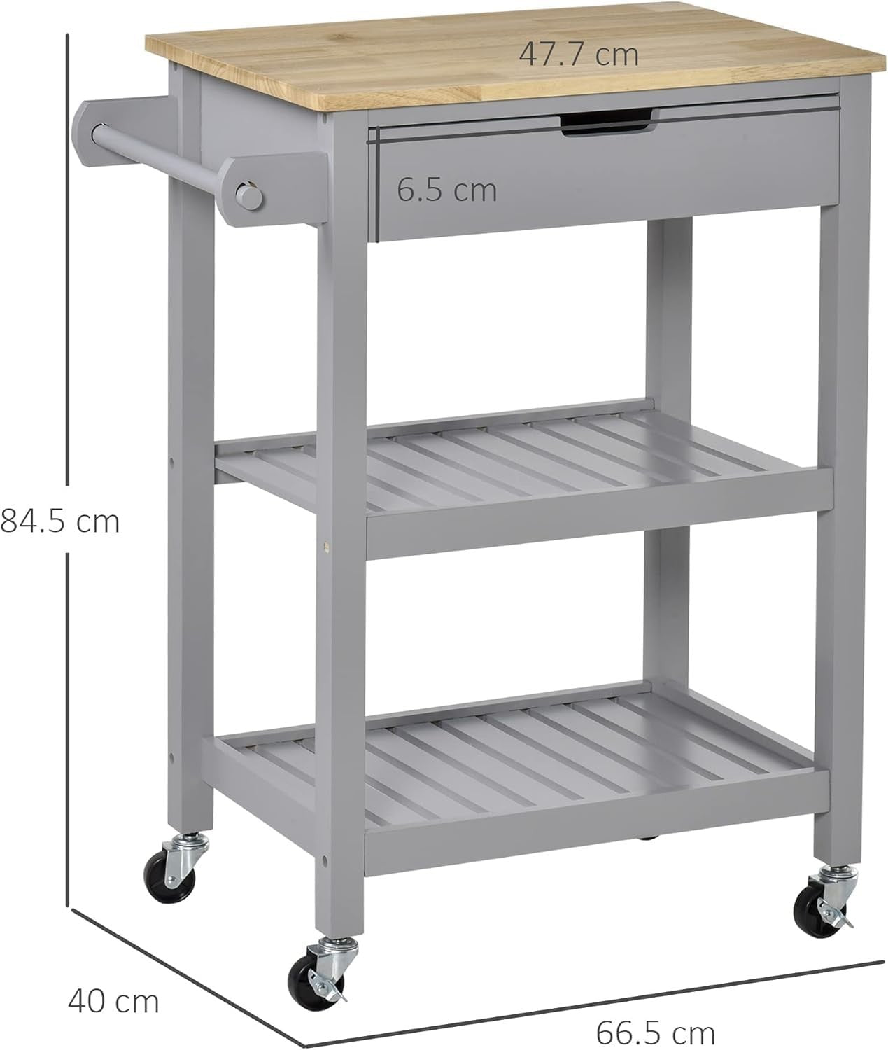 Kitchen Cart Island Trolley Rolling Storage Cabinet Drawer Shelves Wooden Top