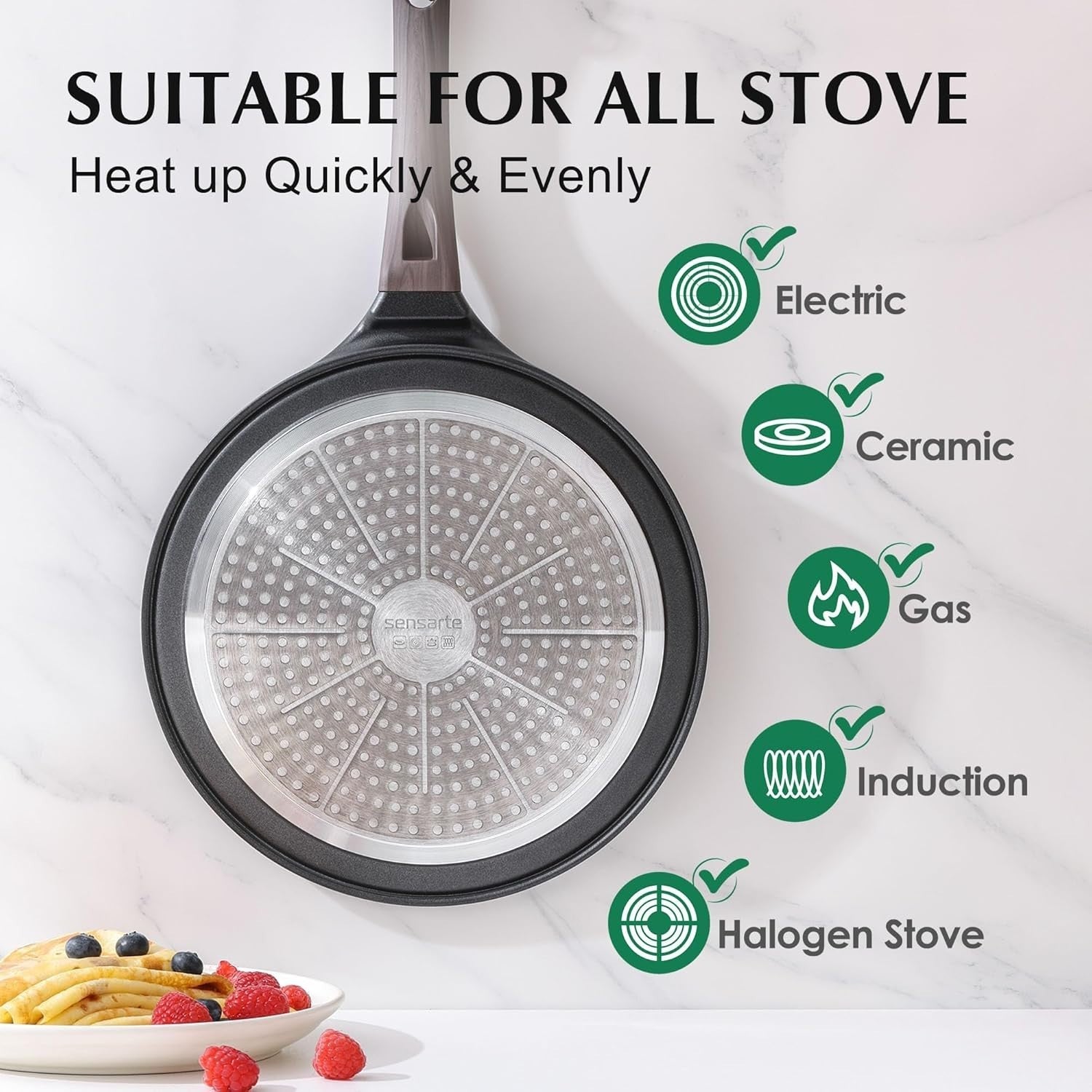 Non-Stick 30cm Pancake Pan | Swiss Granite Crepe Omelette Skillet