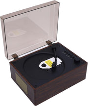 Retro Suitcase Bluetooth CD Player Speaker Remote USB AUX Walnut