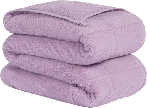 3kg Weighted Blanket 100x150cm Lilac Teddy Fleece Reversible Sleep Aid
