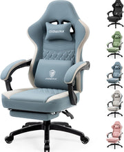 Massage Gaming Chair Fabric Pocket Spring Recliner 150kg Blue
