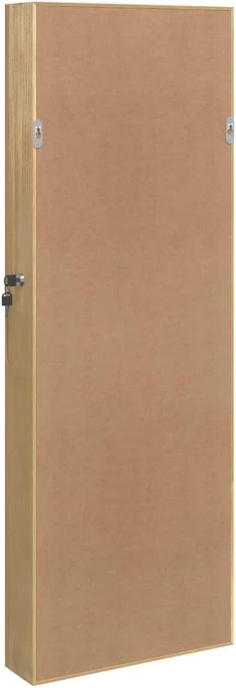 LED Wall Mounted Jewelry Cabinet Mirror Lockable Slim Storage Armoire