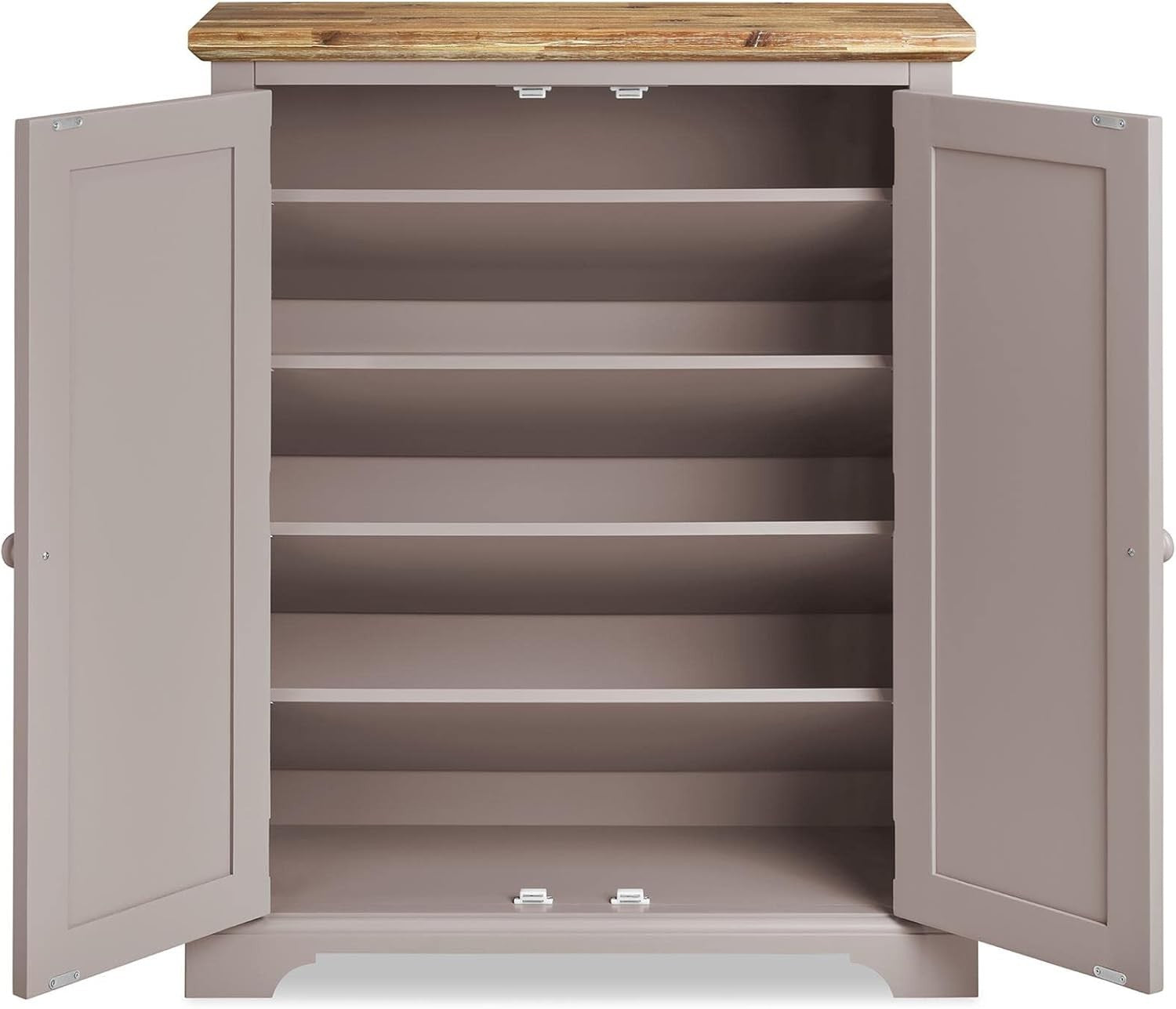 Truffle Wooden Shoe Cabinet with Adjustable Shelves & Airflow Doors