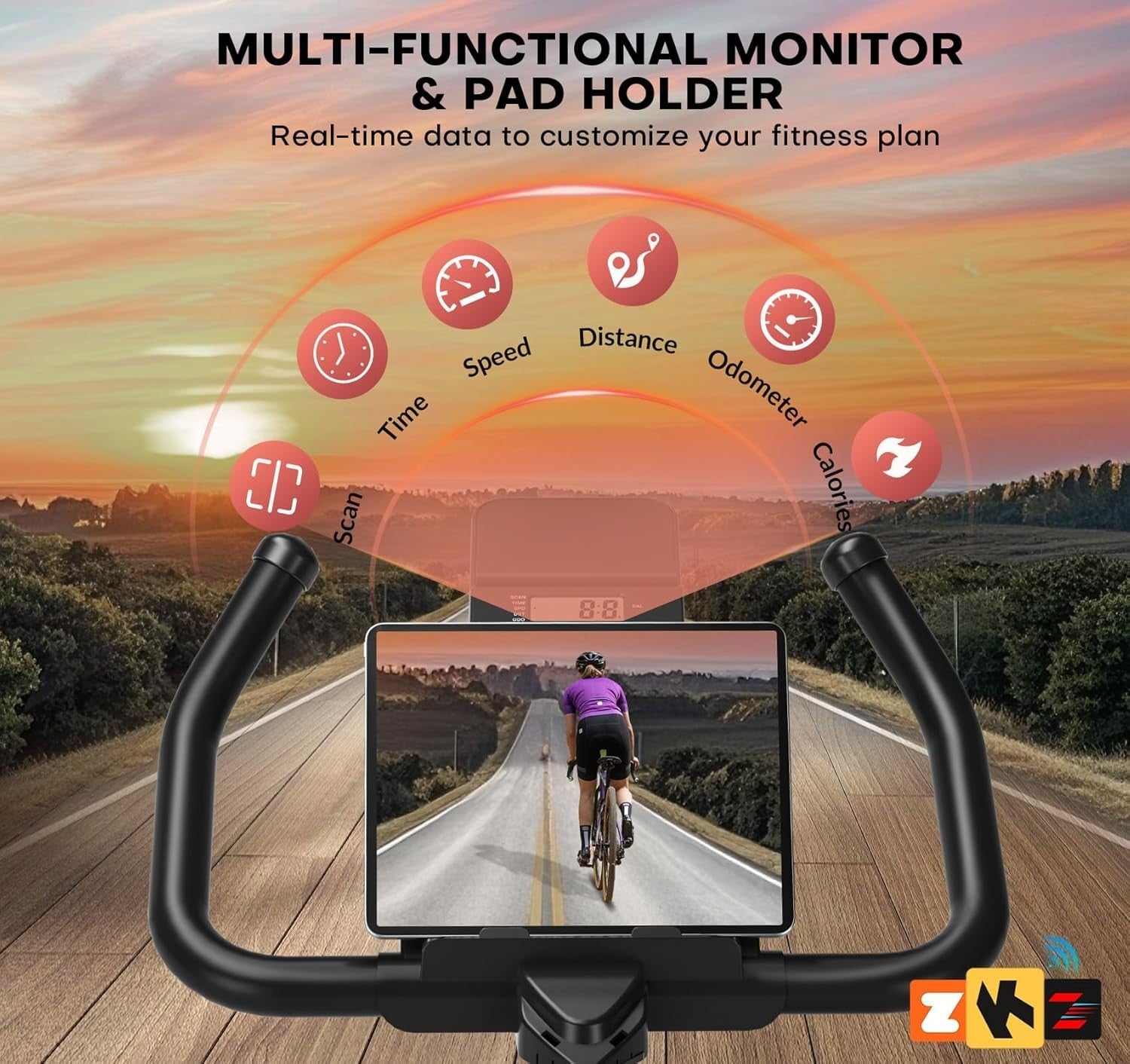 Quiet Magnetic Spin Bike w/ APP, LCD, 35lb Flywheel, 100 Levels & 350lb Cap