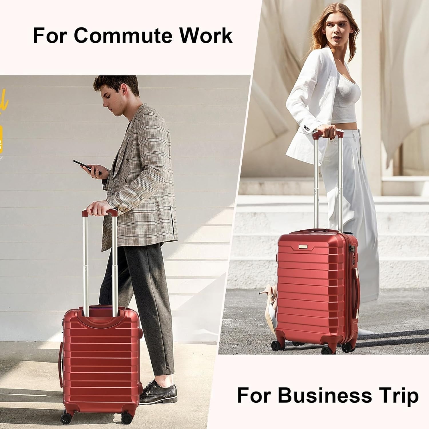 20'' Cabin + 24'' Medium Spinner Suitcase Set Hard Shell PC TSA