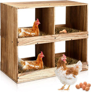 4 Compartment Wooden Chicken Nesting Boxes Easy Assembly