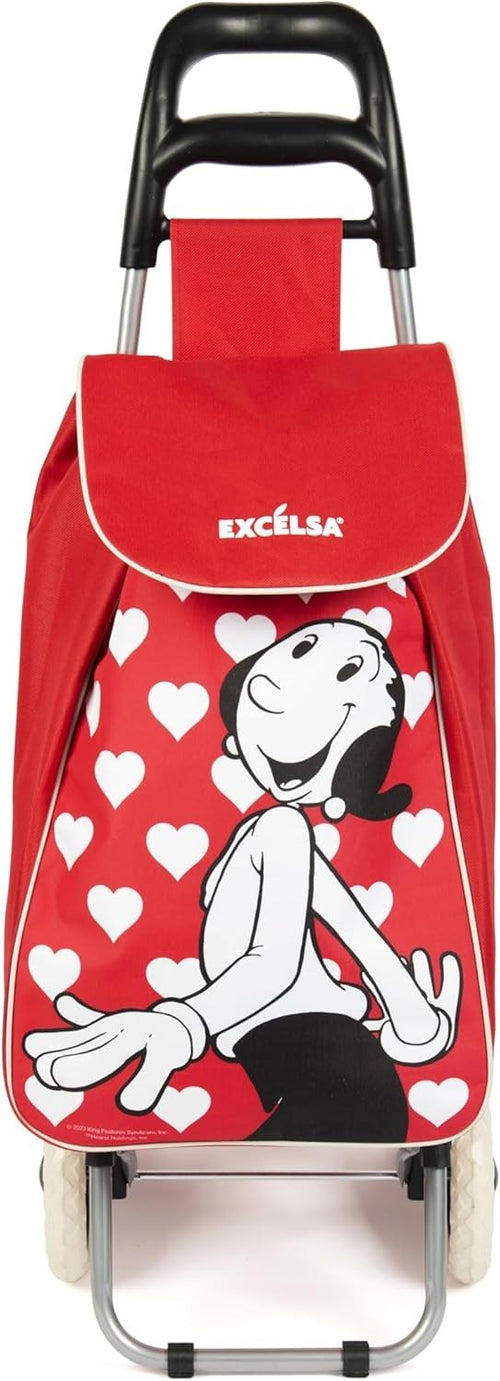 38L Foldable Olivia Shopping Trolley Water-Resistant Red Bag