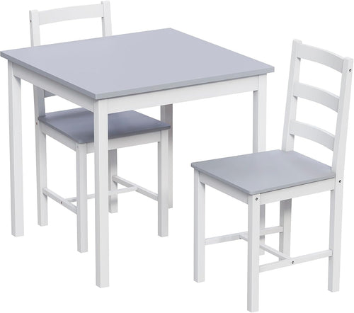 White & Grey 2 Seater Dining Table Set | Compact Kitchen Table & Chairs