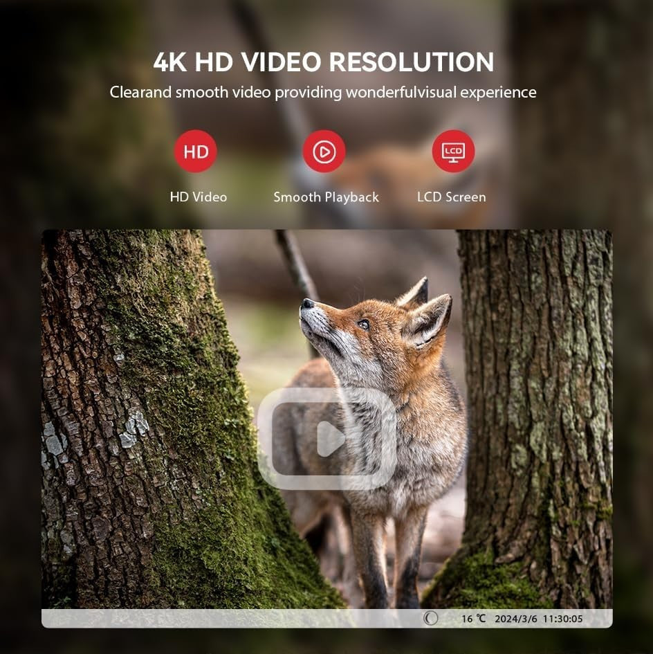 4K 48MP WiFi Trail Camera Night Vision Wildlife Hunting Camera Kit