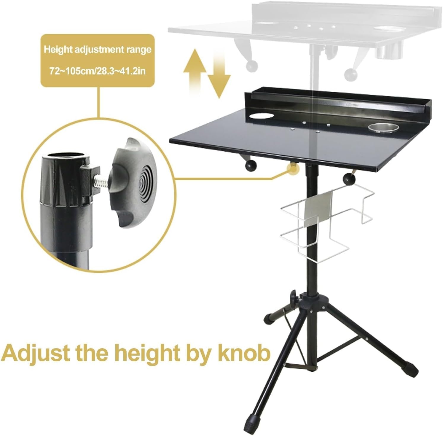 Adjustable Tattoo Workstation Portable Folding Tool Table Storage Rack Stand