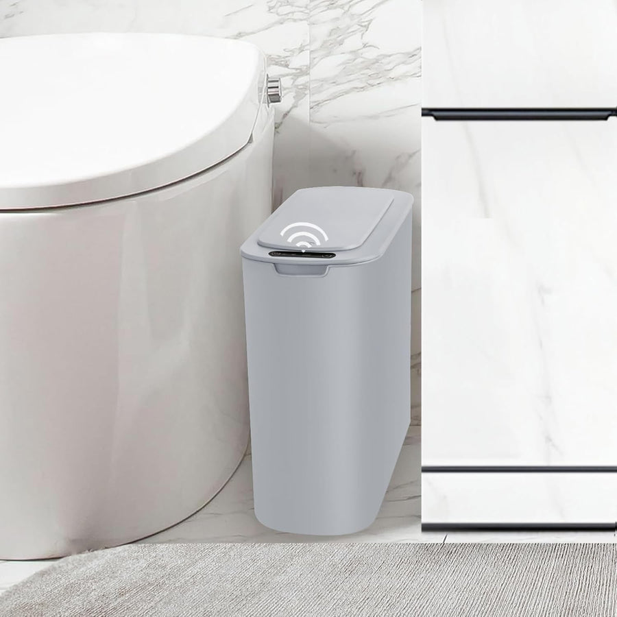 Automatic Touchless Bathroom Bin 2.6 Gallon Slim Motion Sensor Grey