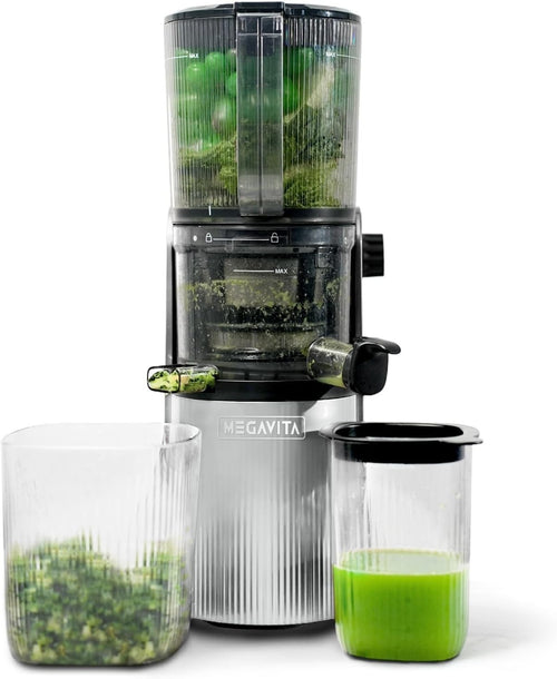 Cold Press Juicer 200W Whole Fruit Slow Masticating High Yield Silver Pro