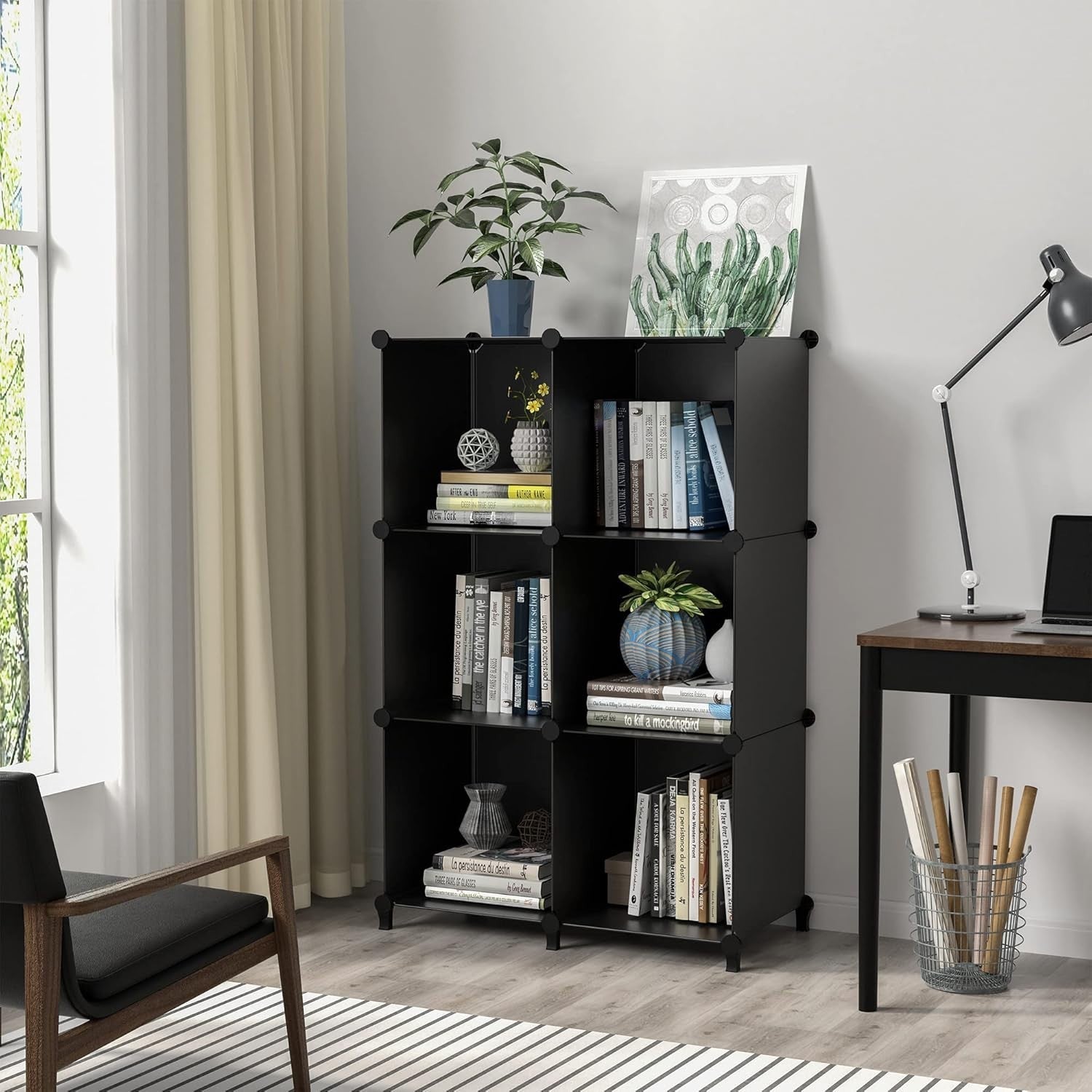 6-Cube Storage Bookshelf Unit – Modular Shelves for Toys, Clothes, Books