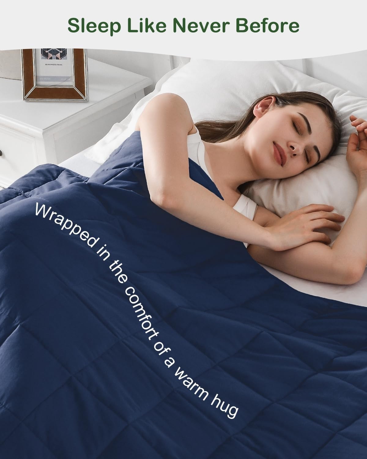 Weighted Blanket Navy Blue 7kg 150x200cm Soft Breathable Heavy Comfort