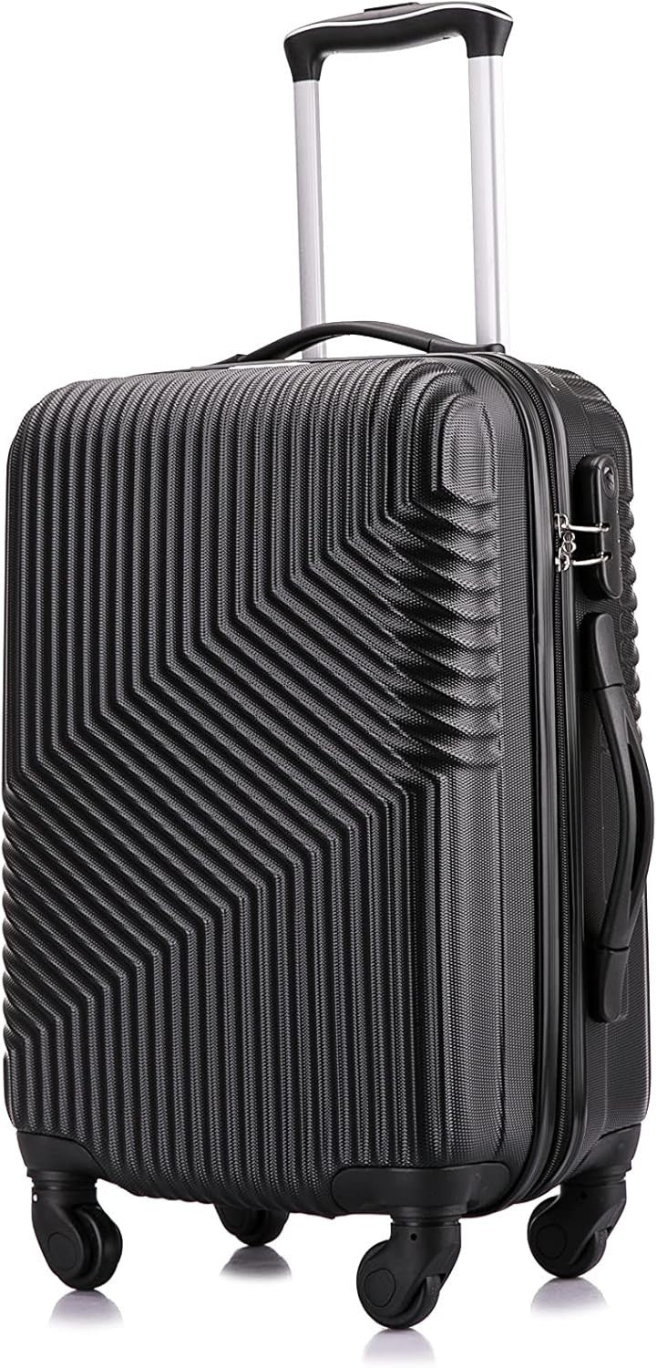Cabin Luggage 55x35x20 Lightweight Hard Shell Carry On 4 Spinner Wheels