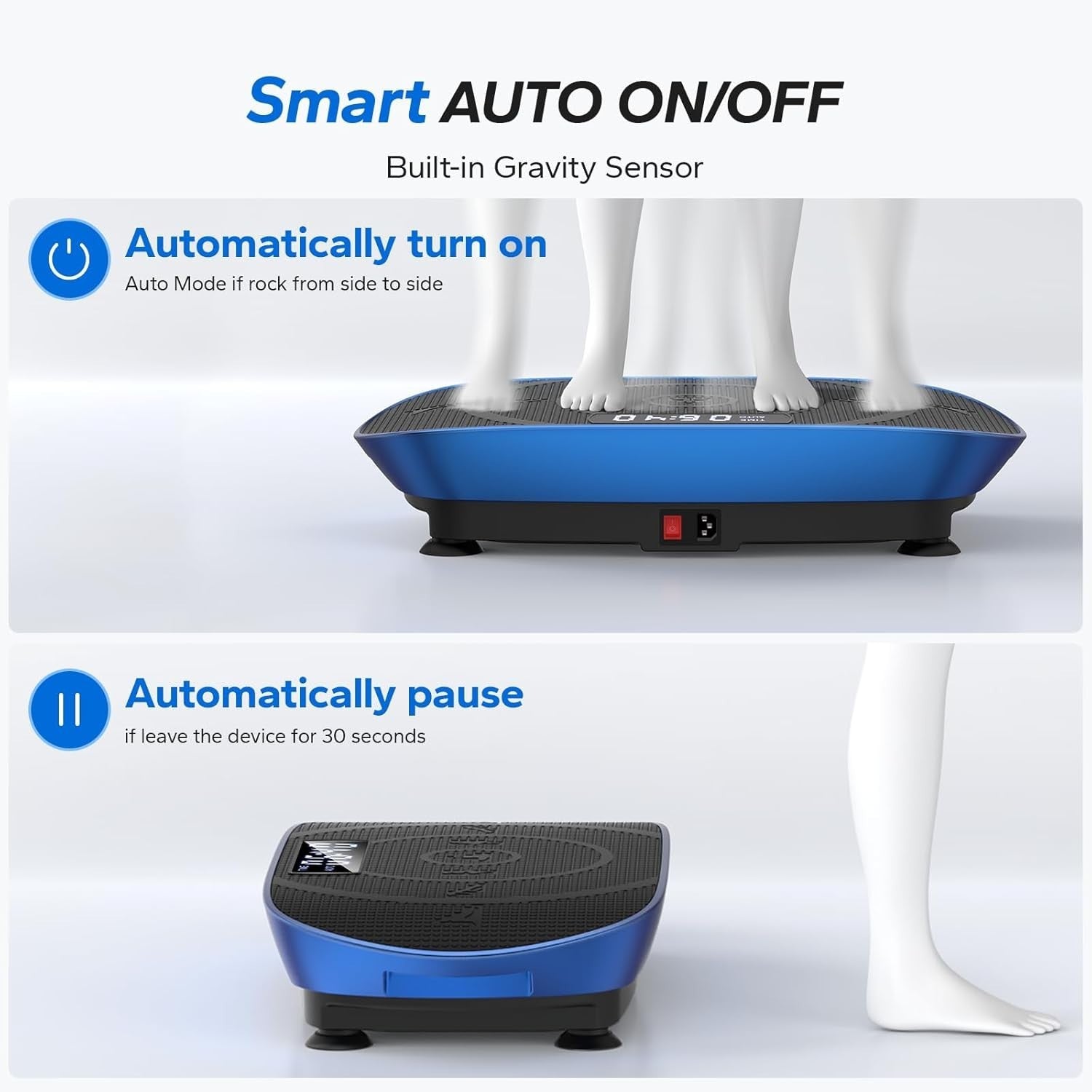 Quiet Vibration Plate Exercise Machine Bluetooth 10 Speeds Home Trainer