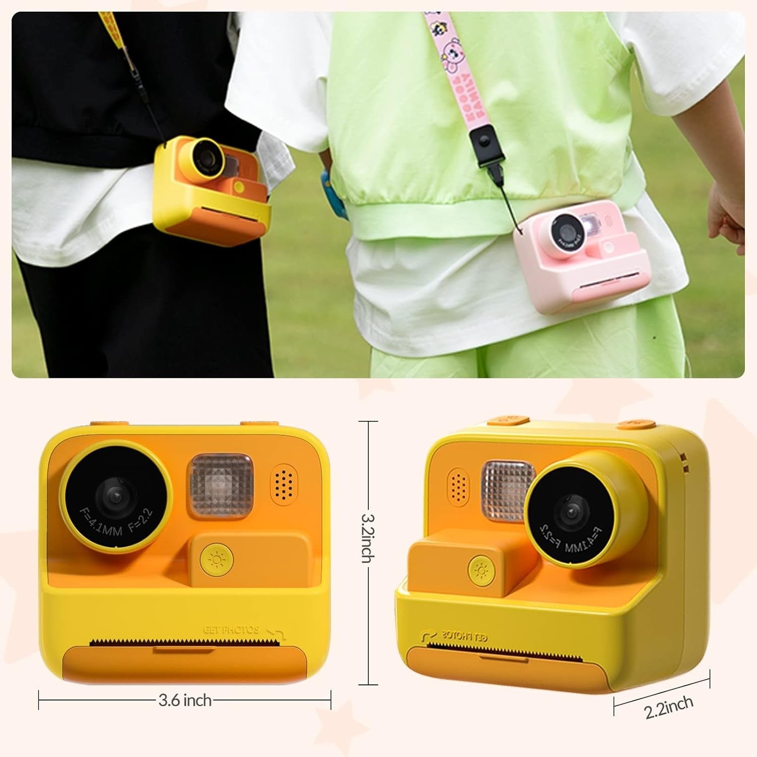 Kids Instant Print Camera 48MP HD Video 32GB Card Paper Pens Kit