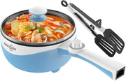 Mini Electric Hot Pot Cooker 1.7L Nonstick Skillet Ramen Pan 600W