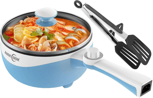 Mini Electric Hot Pot Cooker 1.7L Nonstick Skillet Ramen Pan 600W