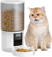 Automatic Cat Feeder 6L Timer Food Dispenser 6 Meal Voice Recorder White