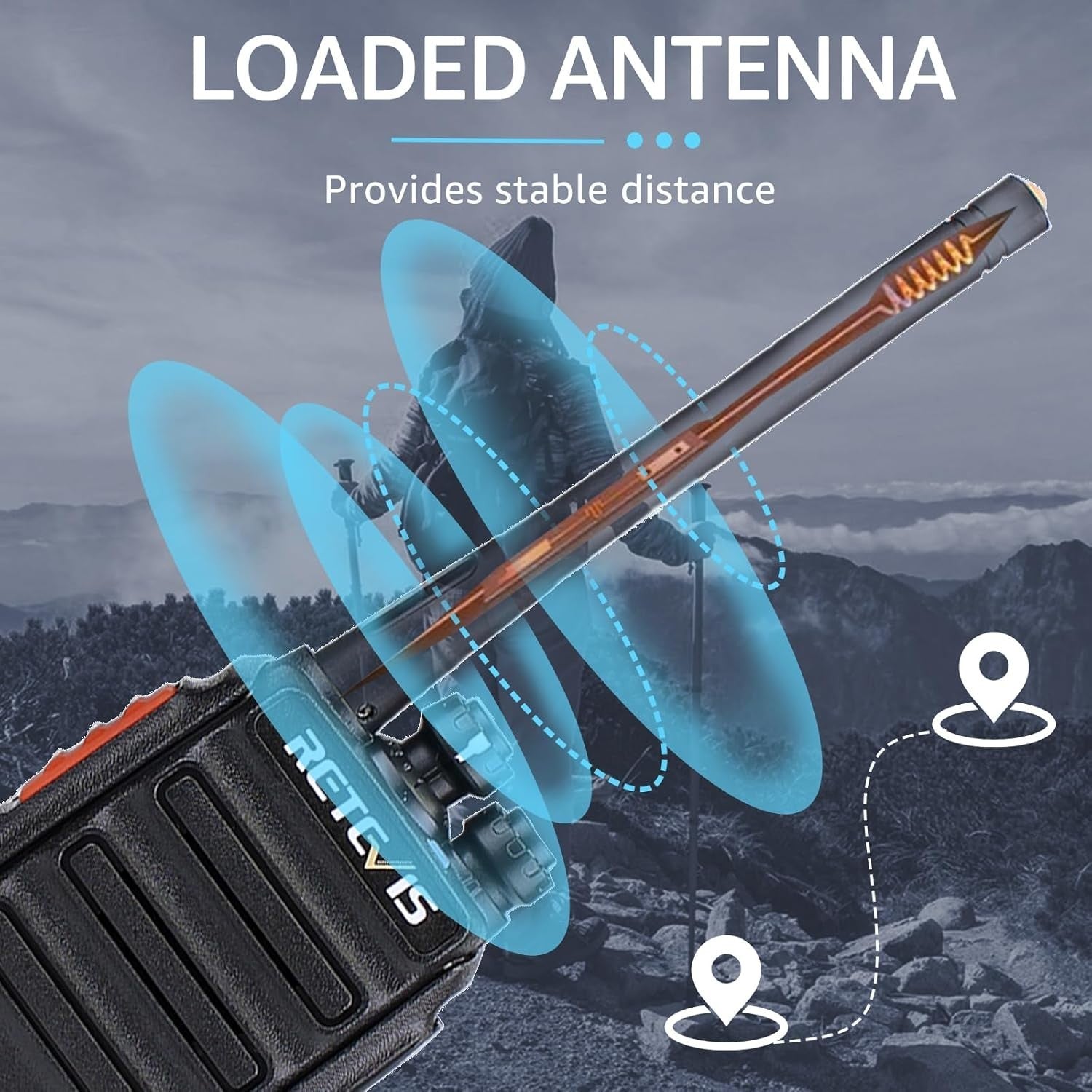 Long Range Walkie Talkies PMR446 Rechargeable 2 Way Radios w/ Earpieces