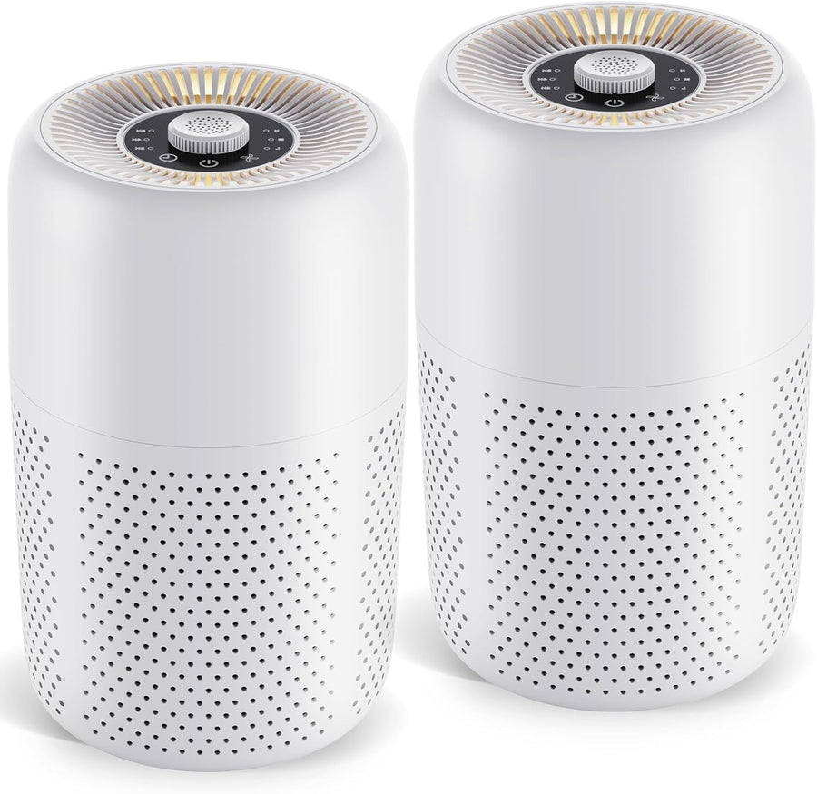 2 Pack H13 HEPA Air Purifier Bedroom Essential Oil Night Light Quiet