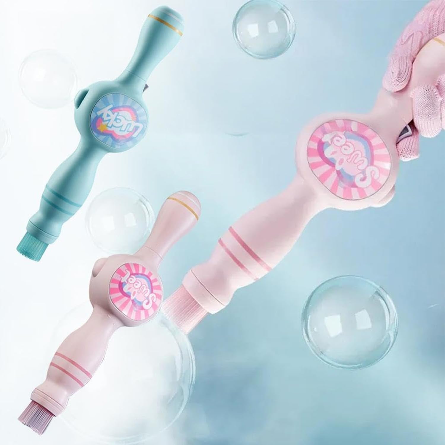 Smoke Bubble Wand Fog Effect Magic Bubble Gun Toy Blue