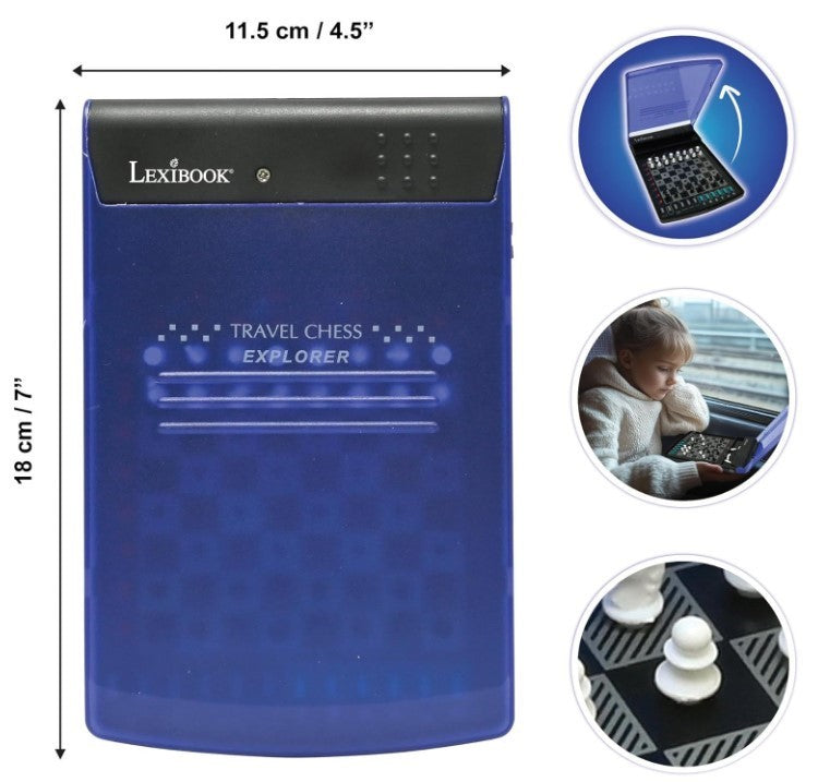 Electronic Travel Chess Set | 64 Difficulty Levels | Compact Portable Strategy