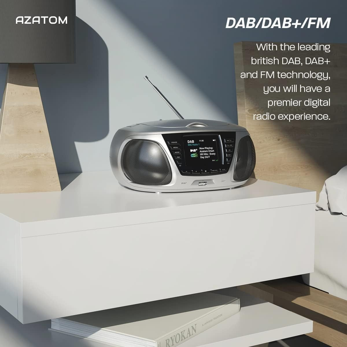 Portable CD Player with DAB+/FM Radio, Bluetooth & USB MP3 Player
