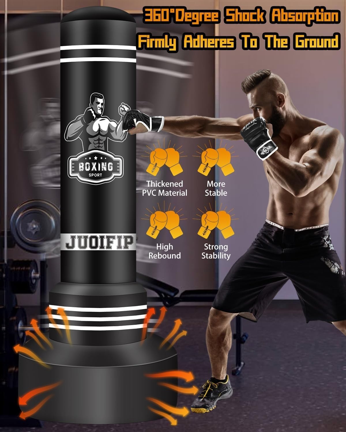180cm Standing Punch Bag Set Inflatable MMA Kickboxing Fitness