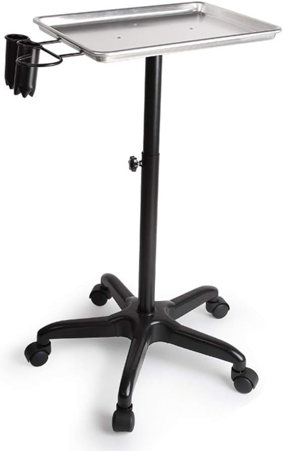 Salon Trolley Adjustable Height Rolling Tray Cart for Tattoo Beauty Spa