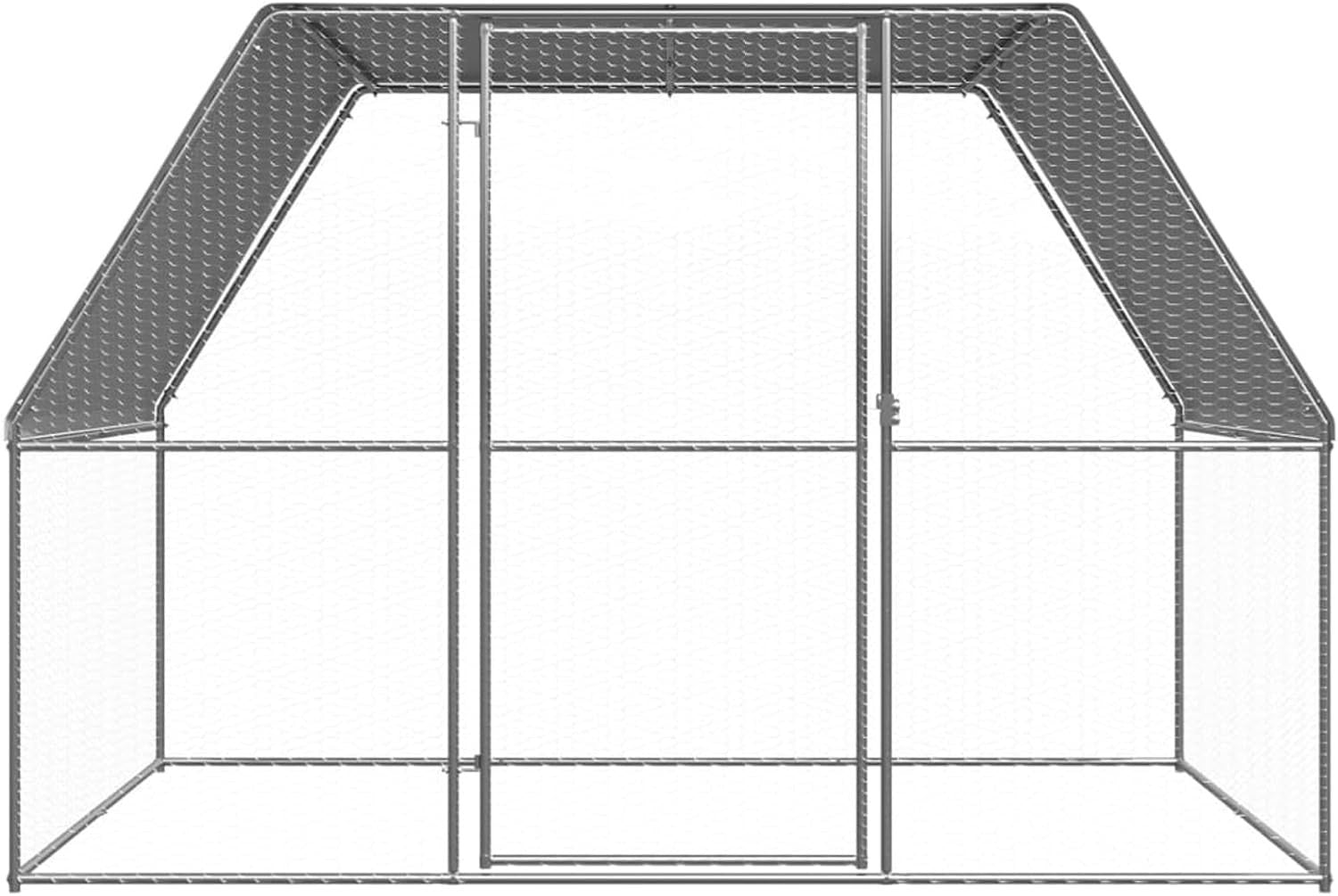 3x2x2m Walk In Chicken Coop Galvanised Run w Roof