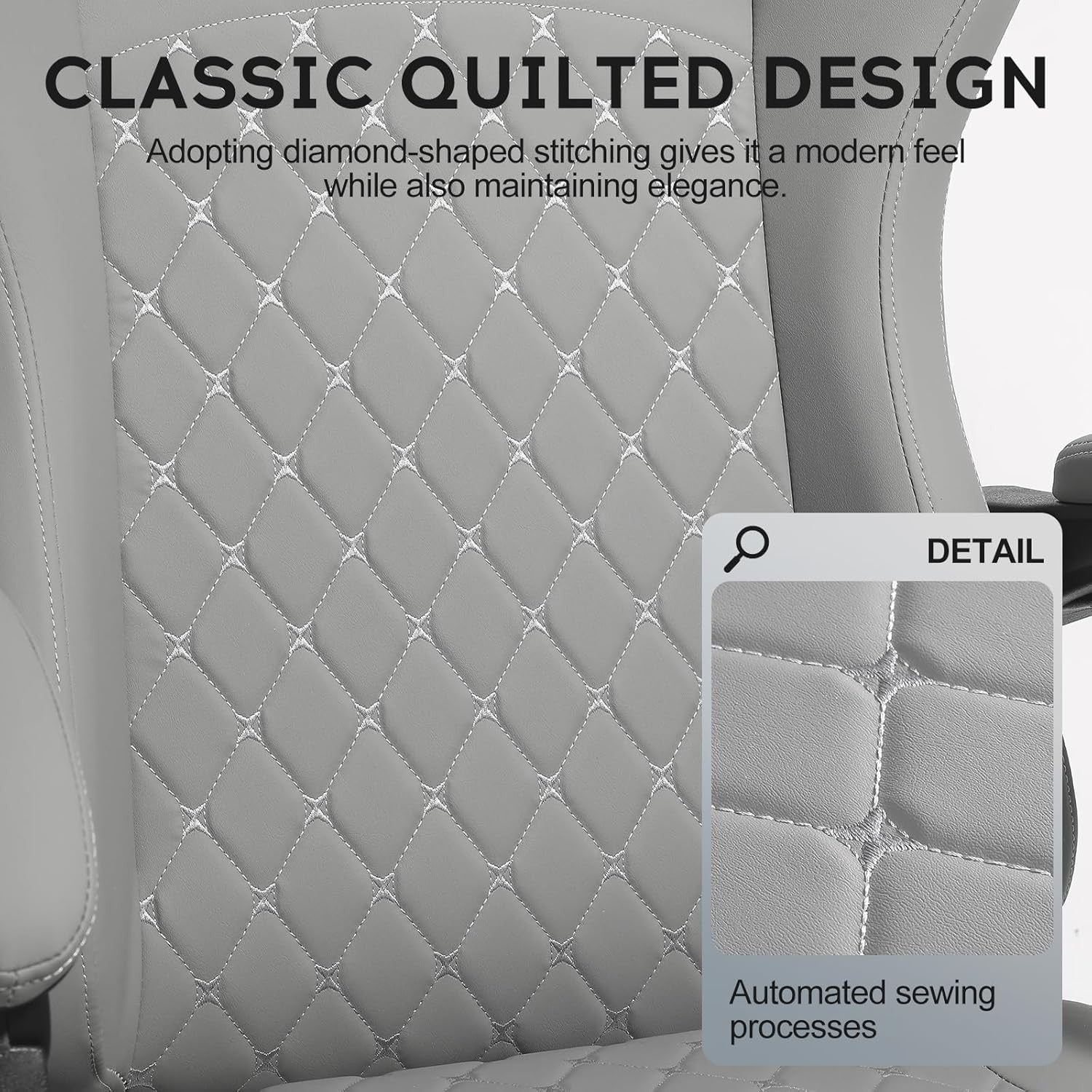 Reclining Gaming Chair with Footrest Pocket Spring Grey