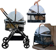 3 in 1 Pet Travel System Pushchair Stroller Carrier Car Seat for Dog Cat
