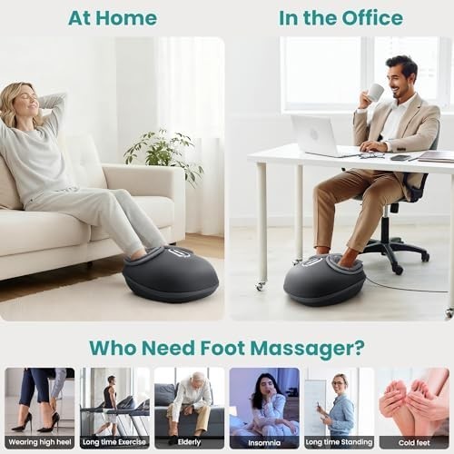 Foot Massager with Heat, Shiatsu Deep Kneading & Air Compression Therapy