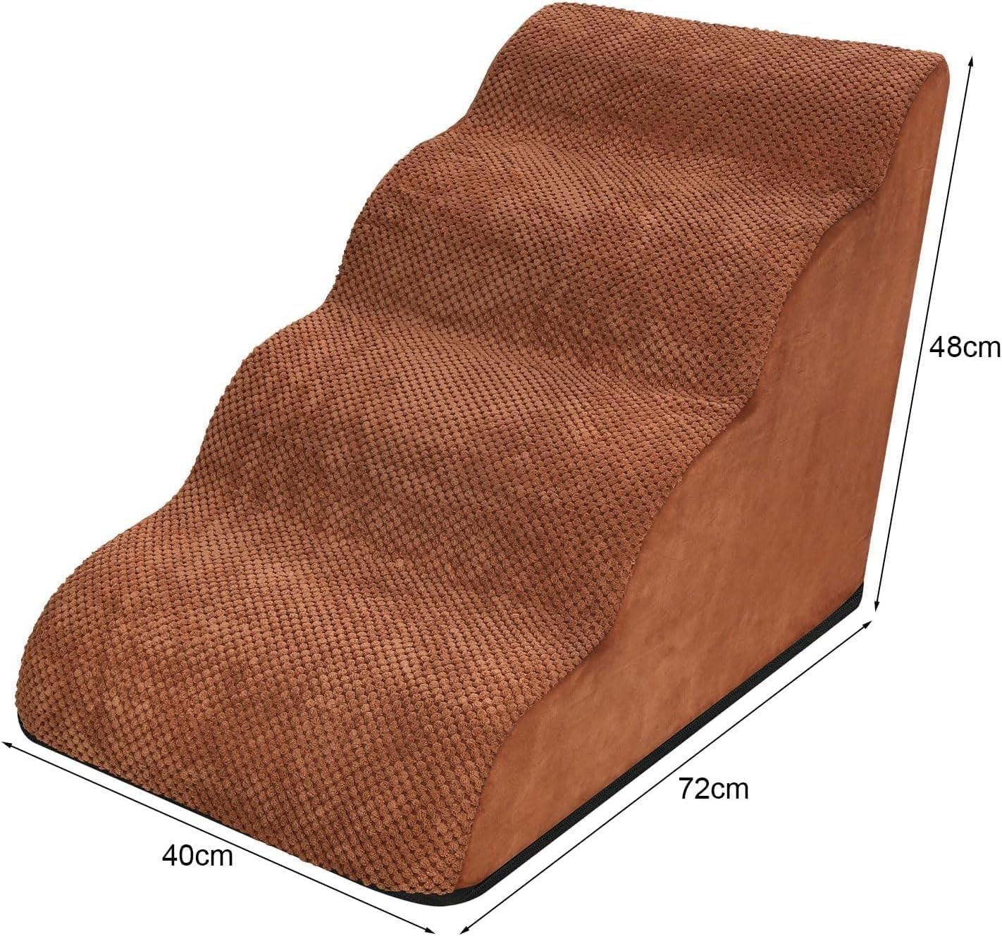 4-Step Dog Stairs Bed Sofa Non-Slip Foam Pet Ladder Brown