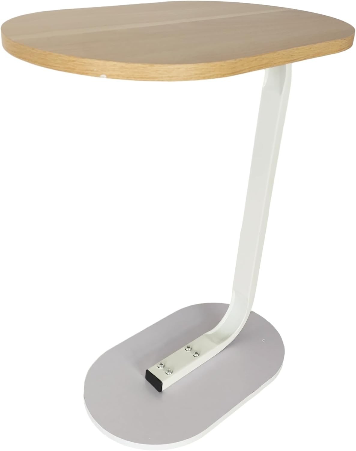 C-Shaped Side Table Sofa Bed Snack Table, 45x28x61cm, Yellow, Easy Assembly