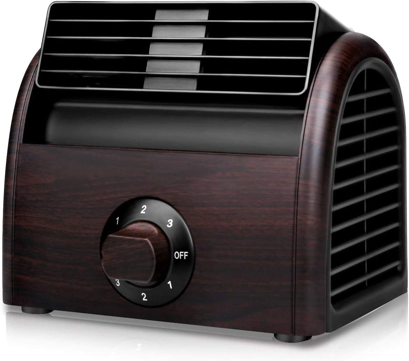 Retro Desk Fan – Vintage Mini Air Circulator Table Cooling Fan Quiet 3Speed Knop