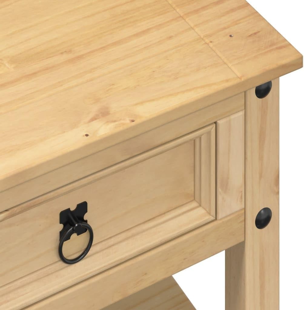 Solid Pine Coffee Table with Storage Drawers & Shelf | Rustic Wood 100x48x45cm