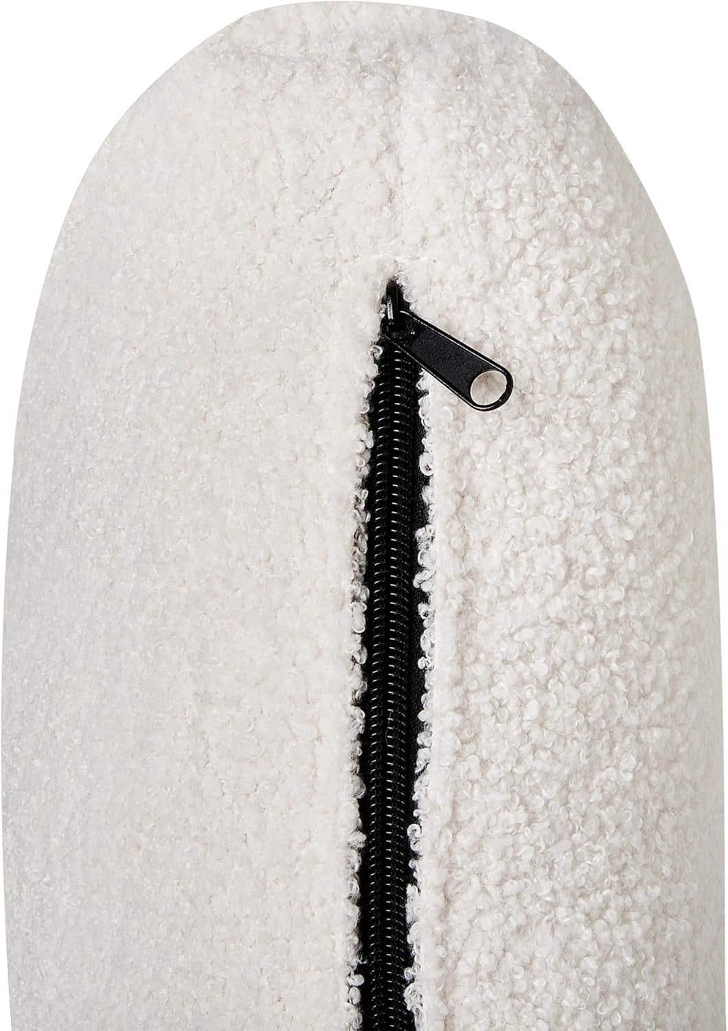 Retro Boucle Chaise Lounge Sofa Right Armrest Off-White Metal Legs